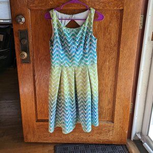 Jessica Simpson Size 10 Dress - Teal and Yellow